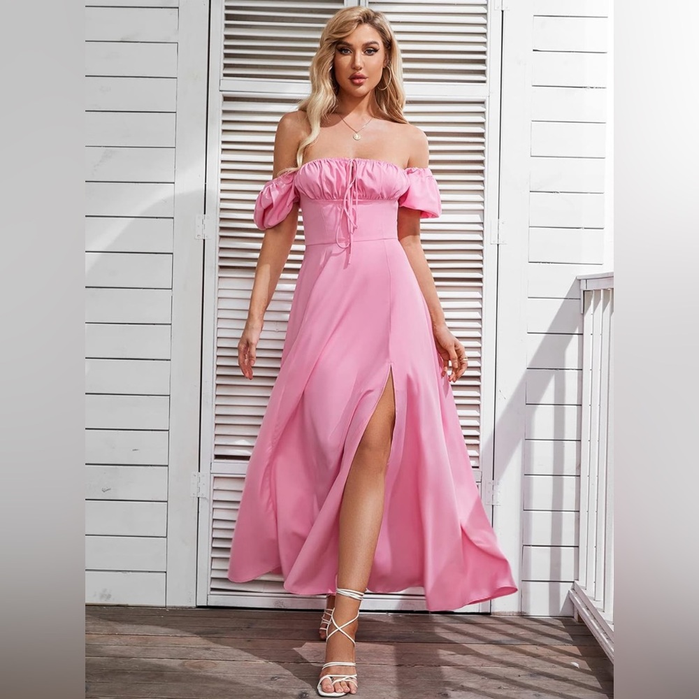 Pink flowy spring/summer time dress